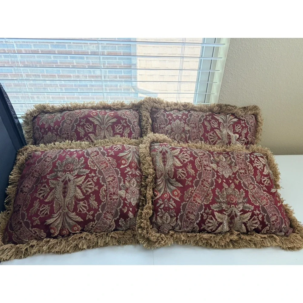 Sherry Kline PCHF China Art Red 20-inch Decorative Throw Pillows (Set of 4)